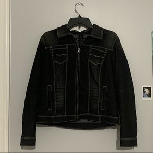 Faded black denim jacket